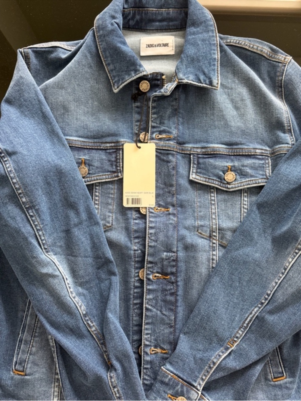 Zadig & Voltaire Two Hearts Kase Denim Jacket - Picture 3 of 12